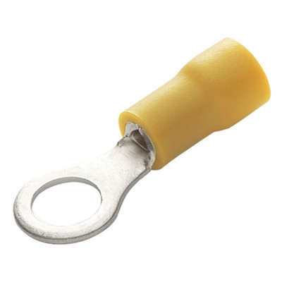Eclipse 902-445-10 - Insulated PVC Ring Terminal - 12-10AWG - #8 Stud Size - Brazed Seam - Yellow - 10/Pack
