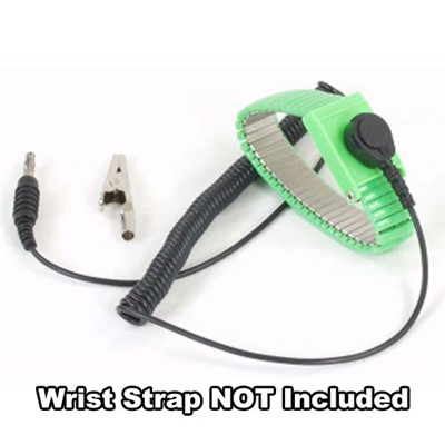 Static Solutions WSCC-10 - Ohm-Stat™ Wrist Strap Coil Cord w/Alligator Clips - 4 mm Snap - 1 Meg - 10'