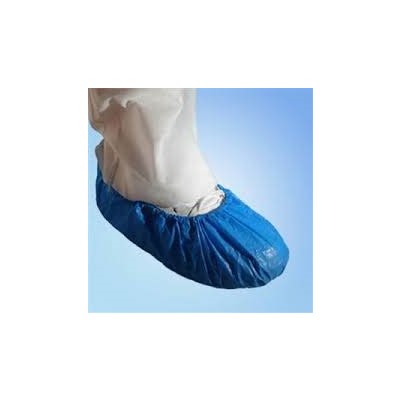Keystone Safety SC-CPE-HD-LG-BL - Heavy-Duty Cross Linked Polyethylene Shoe Cover - Water Resistant - Cleanroom Class 5 - Large - Blue - 3 Bags/Case