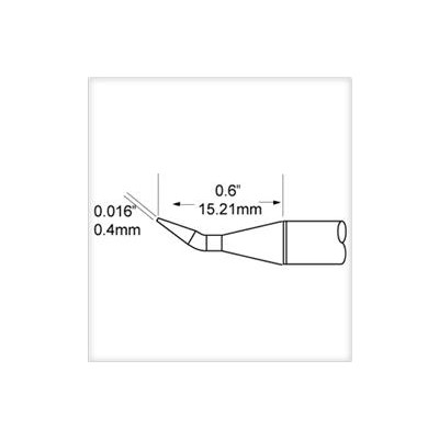 Metcal SFP-CNB04 - SFP Soldering & Rework Cartridge - Bent Conical - 0.4 x 15.21 mm