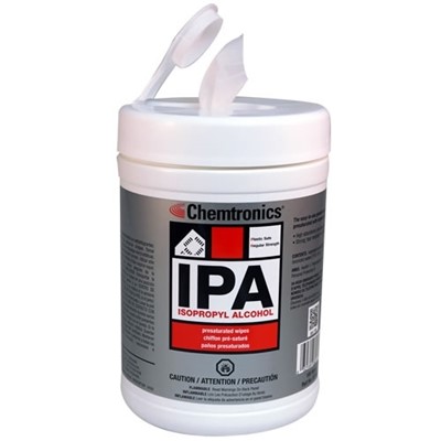 Chemtronics SIP100P - IPA Presaturated Wipes - 70% IPA - 6 Tubs/Case