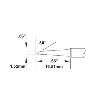 Metcal SMC-6HF6015S - Hoof Soldering Cartridge - 60° - 600° - 1.5 mm (0.06")