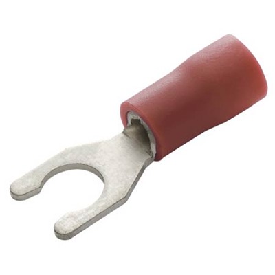 Eclipse 902-429-10 - Insulated PVC Locking Spade Terminal - 22-16AWG - #10 Stud Size - Brazed Seam - Red - 10/Pack