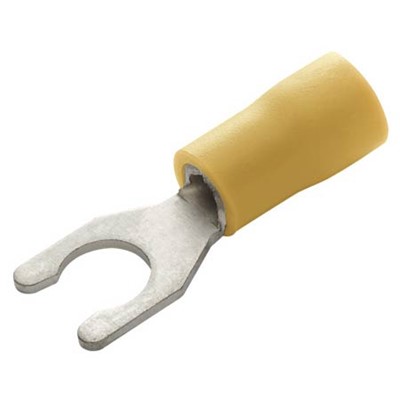 Eclipse 902-434-10 - Insulated PVC Locking Spade Terminal - 12-10AWG - #8 Stud Size - Brazed Seam - Yellow - 10/Pack
