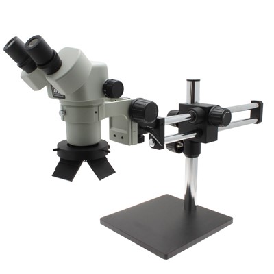 Aven SPZ-50-534-223 Stereo Zoom Binocular Micrscope Spz-50 - 6.75X-50X- On Double Arm Boom Stand - OLED Ring Light