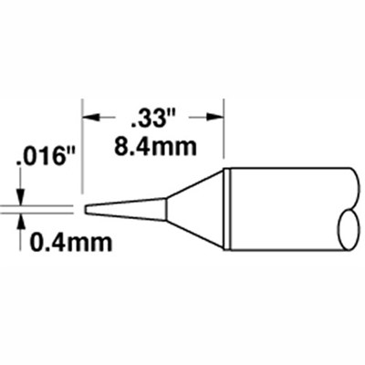 Metcal STTC-022 - STTC 600 Series Long Chisel Soldering Tip Cartridge - 0.4 mm (0.016")