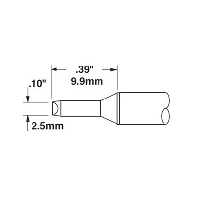 Metcal STTC-033 - STTC 600 Series Conical Soldering Tip Cartridge - 2.5 mm (0.1") - 90°