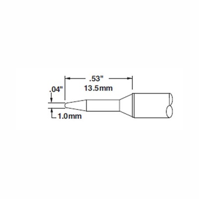 Metcal STTC-101 - STTC 700 Series Bent Chisel Soldering Tip Cartridge - 1 mm (0.04")