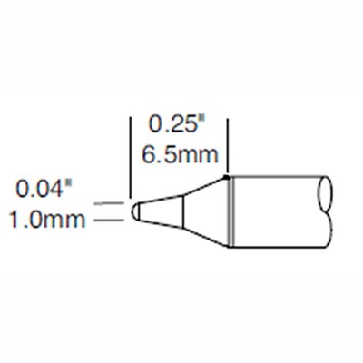 Metcal STTC-101P-PK - STTC 700 Series Conical Soldering Tip Cartridge - 1 mm (0.04")