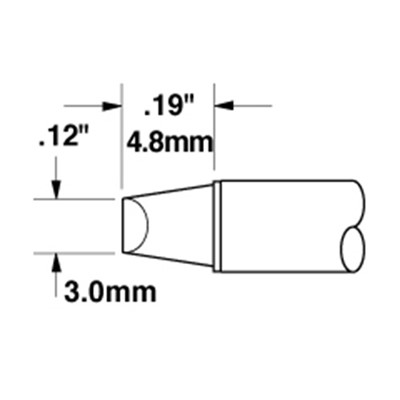 Metcal STTC-113 - STTC 700 Series Conical Soldering Tip Cartridge - 3 mm (0.12") - 90°
