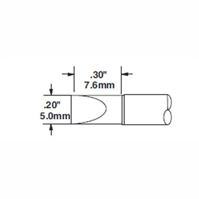 Metcal STTC-117-PK - STTC 700 Series Large Chisel Soldering Tip Cartridge - 5 mm (0.2") - 30°