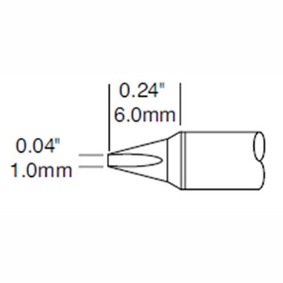 Metcal STTC-125P-PK - STTC 700 Series Chisel Soldering Tip Cartridge - 1 mm (0.04") - 30°