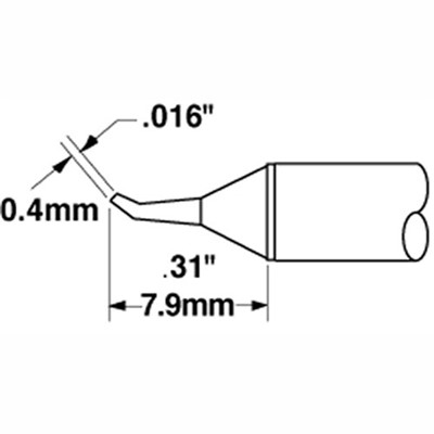 Metcal STTC-126-PK - STTC 700 Series Chisel Soldering Tip Cartridge - 0.4 mm (0.016") - 30°