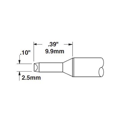 Metcal STTC-133 - STTC 700 Series Conical Soldering Tip Cartridge - 2.5 mm (0.1") - 90°