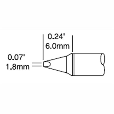 Metcal STTC-137P-PK - STTC 700 Series Chisel Soldering Tip Cartridge - 1.78 mm (0.07") - 30°