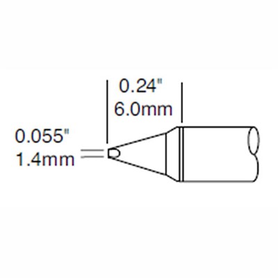 Metcal STTC-138P-PK - STTC 700 Series Chisel Soldering Tip Cartridge - 1.5 mm (0.06") - 30°