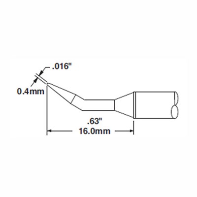 Metcal STTC-140-PK - STTC 700 Series Bent Conical Soldering Tip Cartridge - 0.4 mm (0.016") - 30°