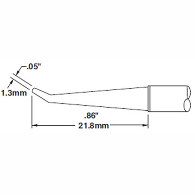 Metcal STTC-141 - STTC 700 Series Bent Conical Soldering Tip Cartridge - 1.27 mm (0.05") - 30°