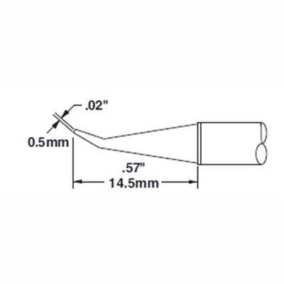 Metcal STTC-144-PK - STTC 700 Series Bent Conical Soldering Tip Cartridge - 0.5 mm (0.02") - 30°