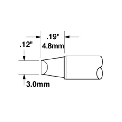 Metcal STTC-513 - STTC 500 Series Conical Soldering Tip Cartridge - 3 mm (0.12") - 90°
