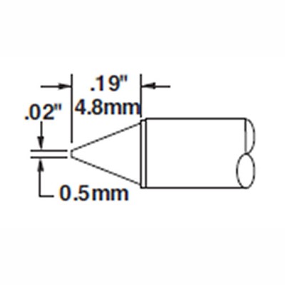 Metcal STTC-516 - STTC 500 Series Bevel Soldering Tip Cartridge - 0.5 mm (0.02")