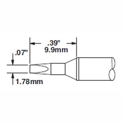 Metcal STTC-837-PK - STTC 800 Series Power Chisel Soldering Tip Cartridge - 1.78 mm (0.07") - 30°