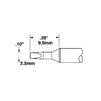 Metcal CVC-5CH0025P - Chisel Soldering Cartridge - 30° - 500° - 2.5 mm (0.1")