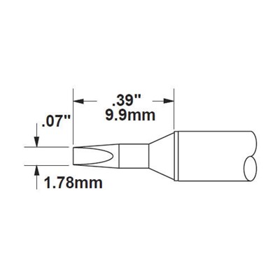 Metcal CVC-5CH0018P - Chisel Soldering Cartridge - 30° - 500° - 1.78 mm (0.07")