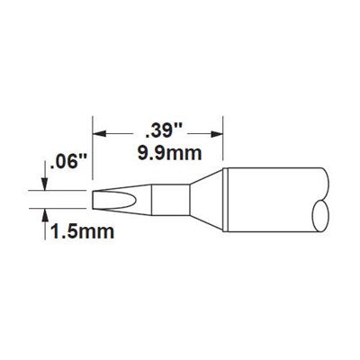 Metcal CVC-9CH0014P - Chisel Soldering Cartridge - 30° - 900° - 1.5 mm (0.06")
