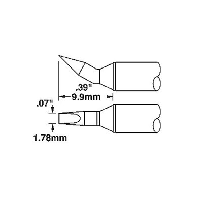 Metcal CVC-5CH0018R - Chisel Soldering Cartridge - 30° - 500° - 1.78 mm(0.07")