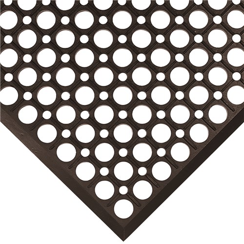 Wearwell 474.12x3x5BK - WorkRite® Natural Rubber Anti-Fatigue Mat - 3' x 5' - Black