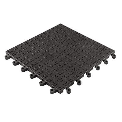 Wearwell 562.78x18x18BK - ErgoDeck® Solid Modular Interlocking Ergonomic PVC Anti-Fatigue Tile - 18" x 18" - Black