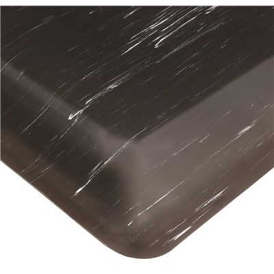 Wearwell 419.78x3x5AMBK - UltraSoft Tile-Top AM Marbleized PVC Surface Nitricell® Sponge Base Anti-Fatigue Mat - 3' x 5' - Black
