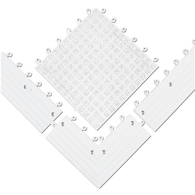 Wearwell 566.78x18x18WH - ErgoDeck® SOFT Solid Modular Interlocking Ergonomic PVC Anti-Fatigue Tile - 18" x 18" - White