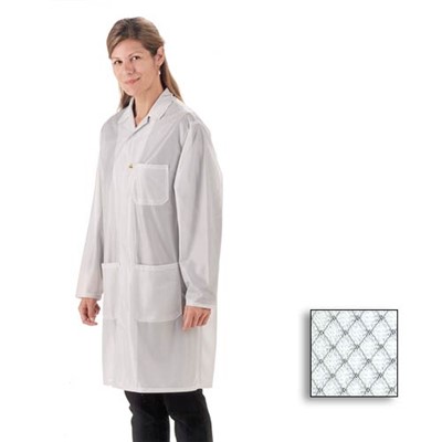Tech Wear LOC-13-KEY-XL - ESD-Safe Lab Coat - Lapel Collar - Key Option - OFX-100 - Knee Length - X-Large - White