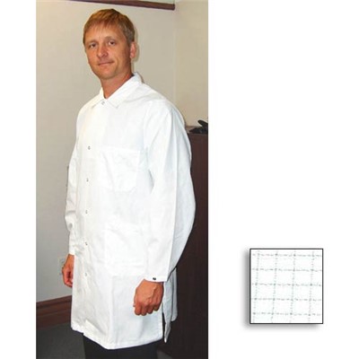 Tech Wear 371ACQ-M - Nylostat Lab Coat - Lapel Collar - Poly-Cotton Blend - Knee Length - Medium - White
