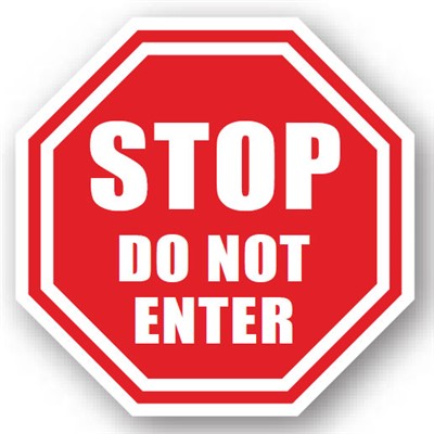 Ergomat - DuraStripe Octagon Peel & Stick Floor Safety Sign - "Stop Do Not Enter" - 16"