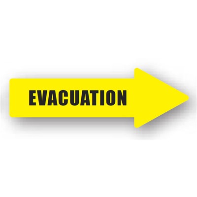 Ergomat - DuraStripe Directional Peel & Stick Floor Safety Sign - "Right Arrow (Evacuation)" - 34" x 12"