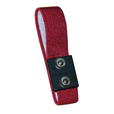 Transforming Technologies WB0025 - Dual-Wire Fabric ESD Wrist Strap - 4 mm Snap - Red/Black