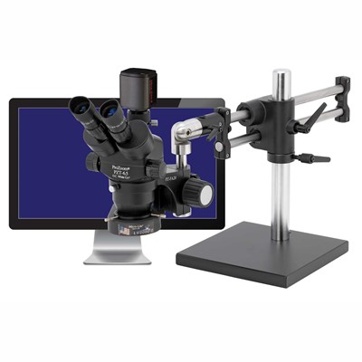 O.C. White TKPZT-LV2 - Pro-Zoom™ 6.5 Trinocular Analog Microscope w/Micro-Lite® LV2000/Super-Wide Eyepieces & High-Sensitivity Camera