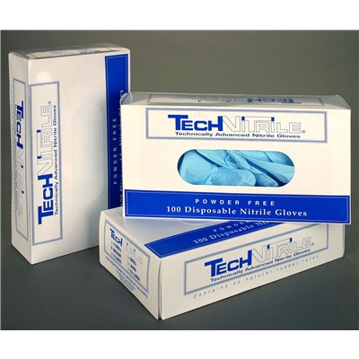 TechNiGlove TN100PFB Series Class 100 Controlled Environment Powder Free Nitrile Gloves - 9.5" - Blue - 10 Boxes/Case