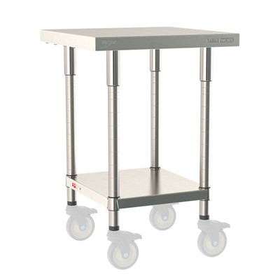 InterMetro Industries TWM2424FS-304-S TableWorx Mobile-Ready 24" x 24 " - 304 Surface - Stainless Steel Under Shelf - All Stainless Steel Finish
