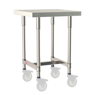 InterMetro Industries TWM2424SI-316-S TableWorx Mobile-Ready 24" x 24 " - 316 Surface - Stainless Steel I-Frame - All Stainless Steel Finish