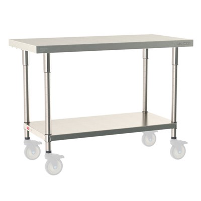 InterMetro Industries TWM2448FS-304-S TableWorx Mobile-Ready 24" x 48 " - 304 Surface - Stainless Steel Under Shelf - All Stainless Steel Finish