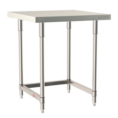 InterMetro Industries TWS3030SU-316-S TableWorx Stationary 30" x 30 " - 316 Surface - Stainless Steel 3-Sided Frame - All Stainless Steel Finish