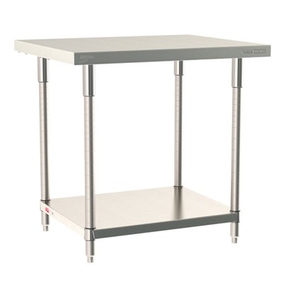 InterMetro Industries TWS3036FS-316-S TableWorx Stationary 30" x 36 " - 316 Surface - Stainless Steel Under Shelf - All Stainless Steel Finish
