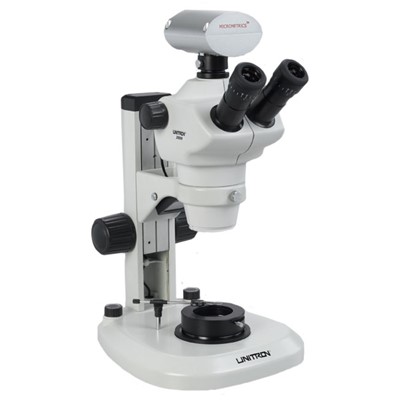 Unitron 13131-GEM - Z850 Series Trinocular Zoom Gemological Stereo Microscope - LED Incident & Transmitted Focusing Stand