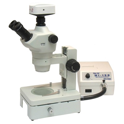Unitron 13133-FO - Z850 Series Trinocular Zoom Stereo Microscope - Diascopic Focusing Stand w/Fiber Optic Illuminator