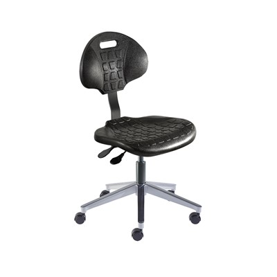 Biofit UUA-L-RC-T-XF-XA-06 - UniqueU Series Chair - 16" - 21" - Black Powder Coated - Black Polyurethane