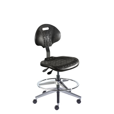 Biofit UUA-M-RC-T-AFP-XA-06 - UniqueU Series Chair w/22"  adjustable Footring - 18" - 25" - Black Powder Coated - Black Polyurethane